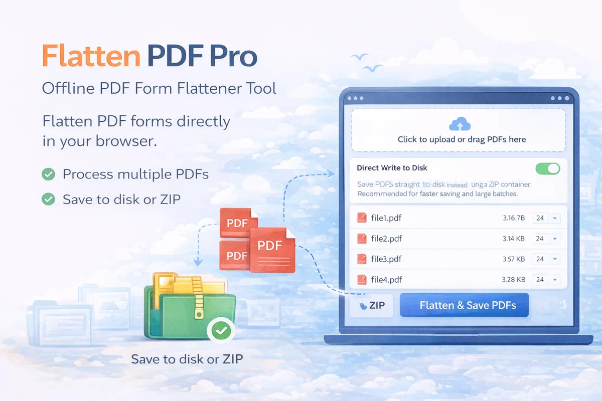 Flatten PDF Pro: Offline PDF Form Flattener Tool