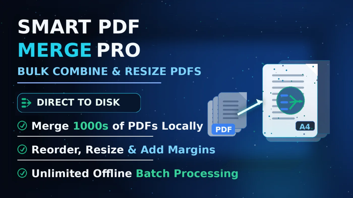 Smart PDF Merge PRO: Bulk Combine & Resize PDFs